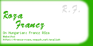 roza francz business card