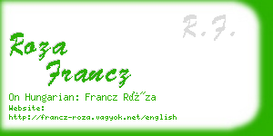 roza francz business card